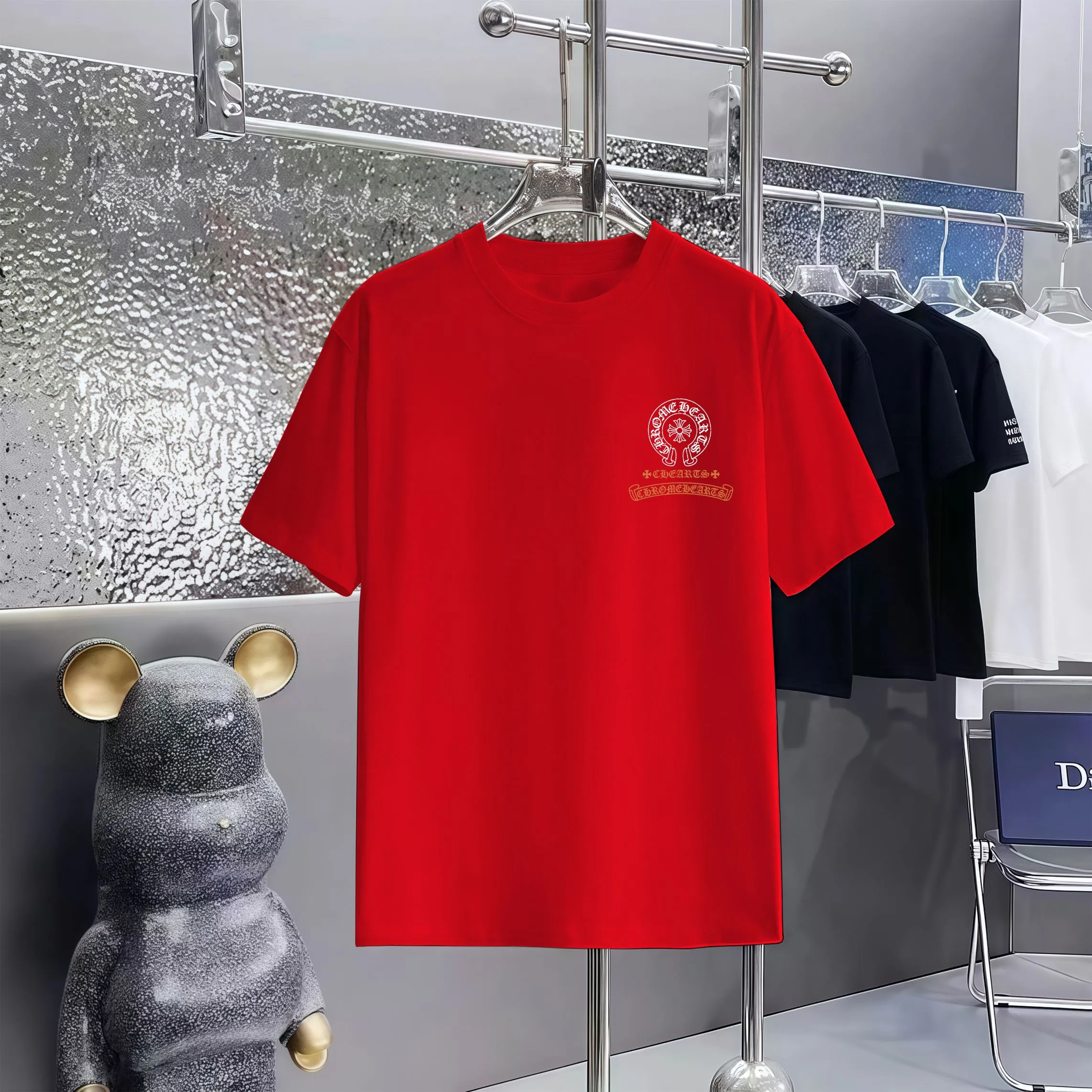 80 Chrome Hearts T 1:1 1×1 Same Style logo OS ：Black，White， ，Red， Gray Size：XS-L